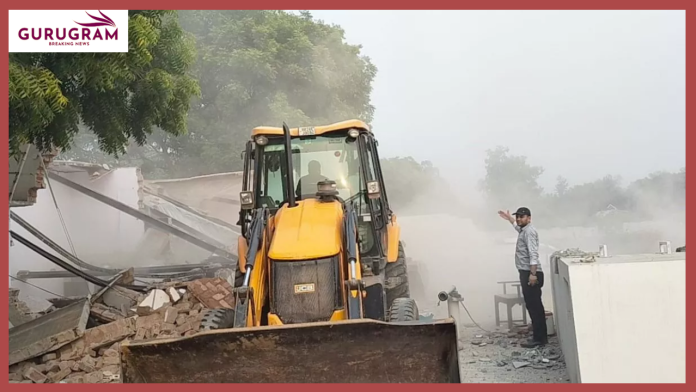 Gurugram Breaking News! Action against illegal construction in Gurugram, bulldozer runs on colonies in eight acres