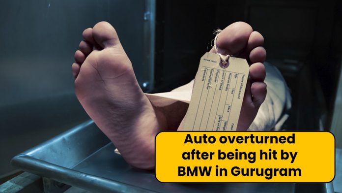 Auto overturned after being hit by BMW in Gurugram