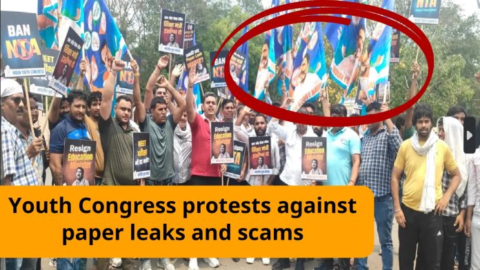 Youth Congress protests against paper leaks and scams